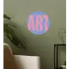 Art - Roze - Blauw Wandcirkel behangsticker klein -sfeer2
