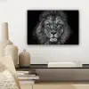 Leeuw - Dieren - Zwart - Wit canvas 2cm klein -sfeer6