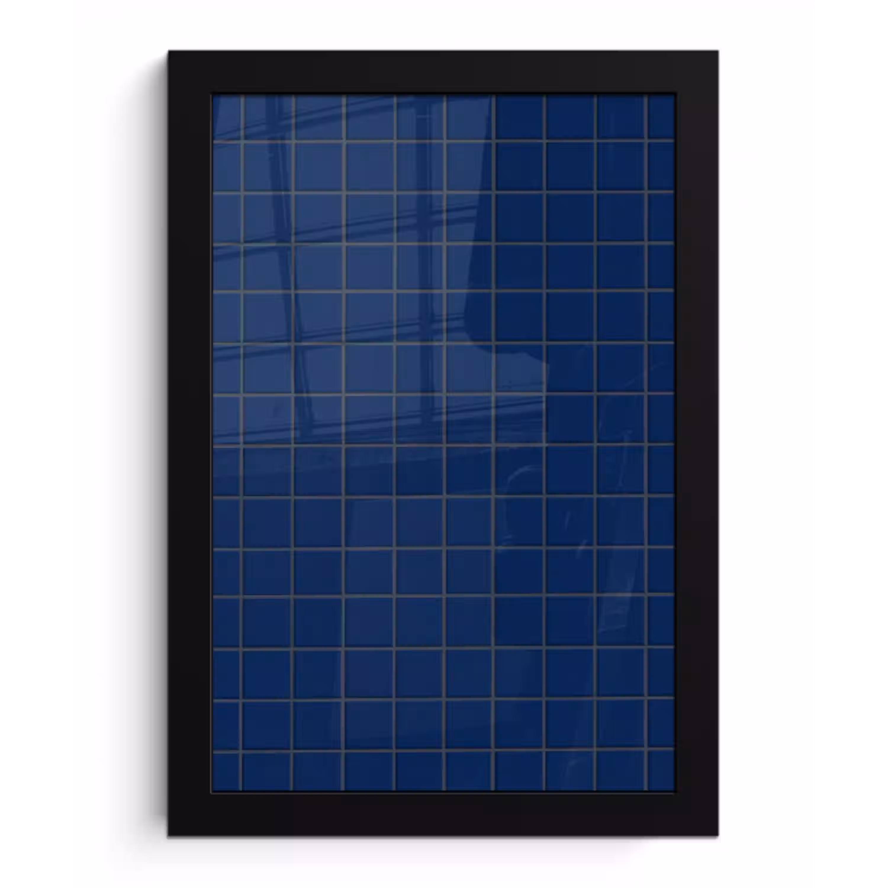 Tegel - Patroon - Blauw fotolijst zwart zonder passe partout klein 224 -3d