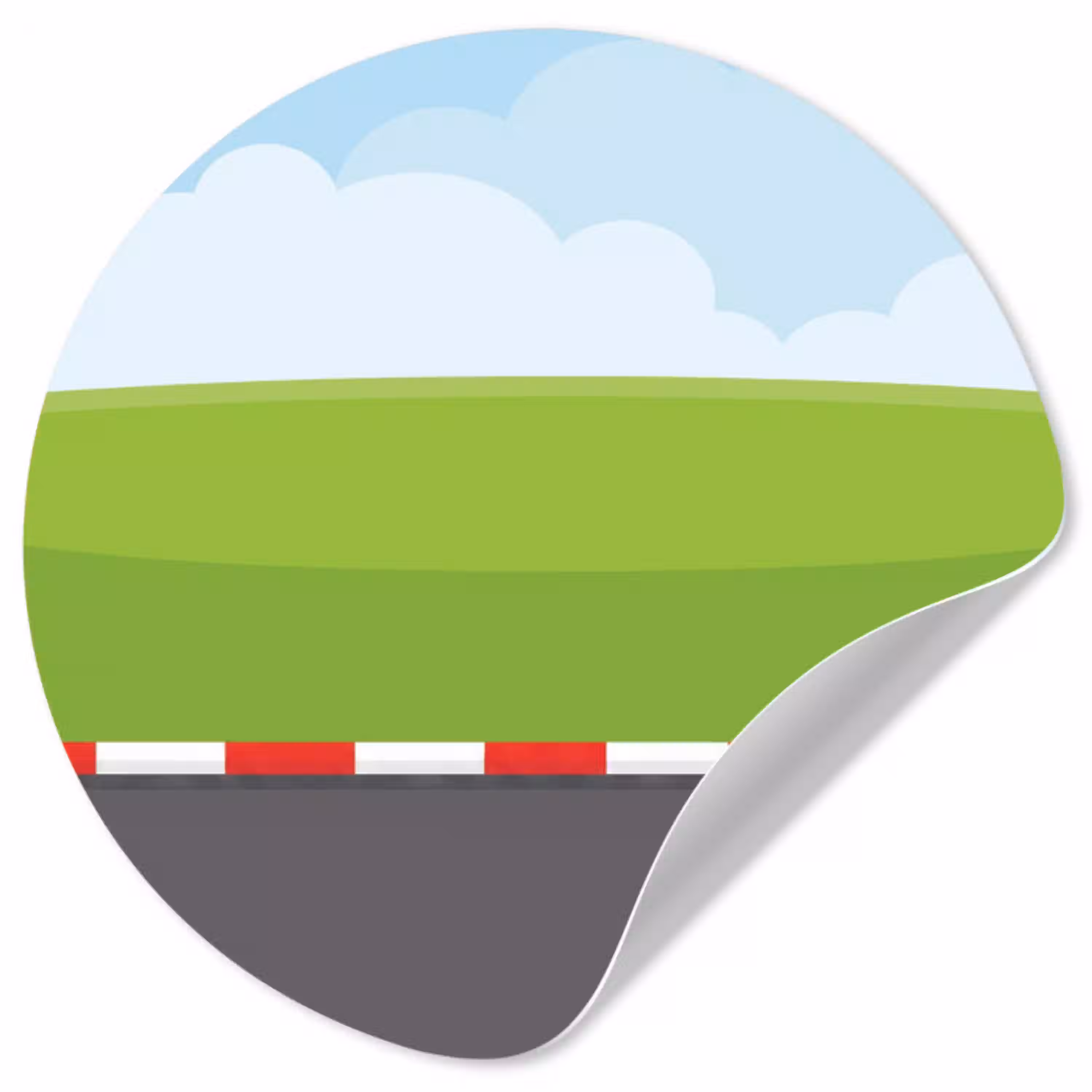 Racebaan - Illustratie - Sport - Kleurrijk Wandcirkel behangsticker klein -3d
