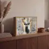 Abstract - Hert - Gewei - Goud Light Box met batterij (Wandlamp) middel -sfeer2
