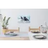 Paarden - Winter - Dieren - Natuur - Sneeuw Muursticker klein -eettafel