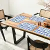 Huizen - Schepen - Blauw Placemat vinyl groot 368 -zzsfeer4_Kitchenyeah-website