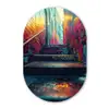 Architectuur - Neon - Trap - Graffiti Wandcirkel Ovaal Forex klein -3d