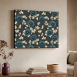 Botanisch - Bloemen - Blauw Textielframe zwart klein 947 -sfeer3