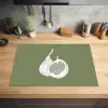 Vijgen - Minimalistisch - Getekend - Mosgroen Inductie beschermer vinyl 3mm klein -sfeer5