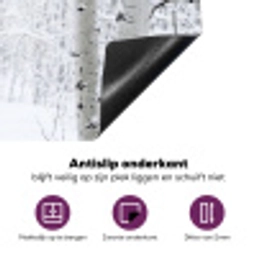 Berkenbomen - Sneeuw - Winter - Bos - Wit Inductie beschermer vinyl 3mm klein -zzzzzzz-cc-onderkant