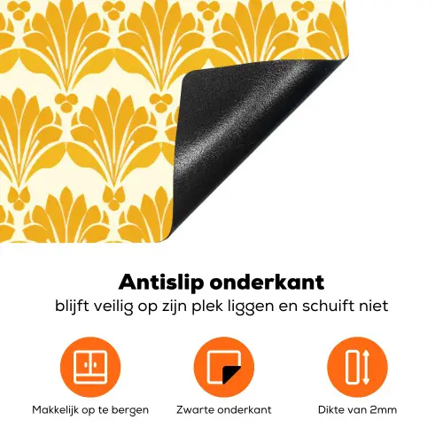Patroon - Motief - Geel Inductie beschermer vinyl 3mm klein 276 -zzzzzzz-td-onderkant