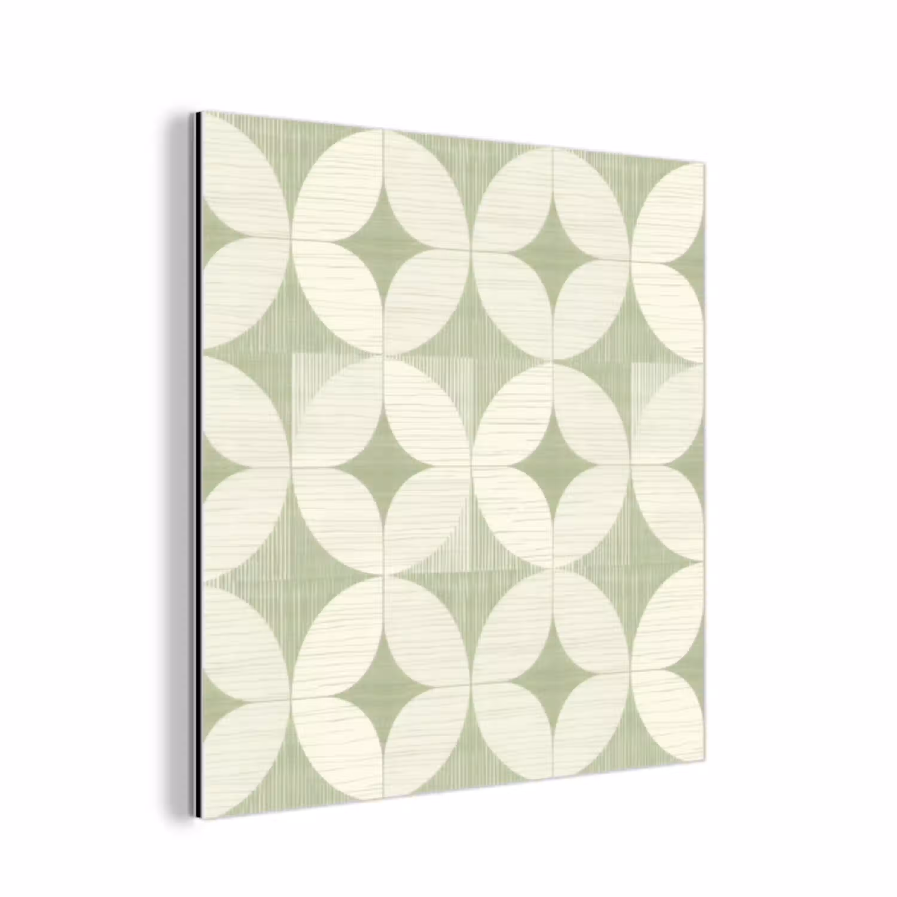 Saliegroen - Geometrisch - Retro - Mid-Century - Patroon aluminium wit klein 46 -3d