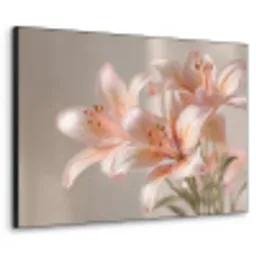 Lelies - Meeldraden - Roze - Wazig Textielframe - compleet frame klein -3d