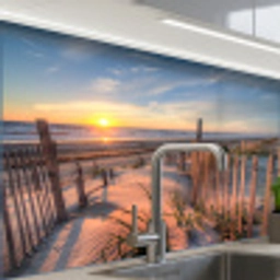 Strand - Zee - Duin - Zonsondergang - Landschap keuken achterwand sample klein -zzzz3d_schuin