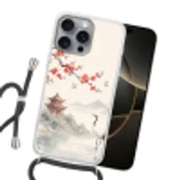 Kraanvogel - Azië - Klassiek Hoesje iPhone 16 Pro Max met koord klein -sfeer1