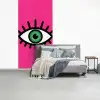 Minimalistisch - Oog - Roze fotobehang vinyl groot -slaapkamer