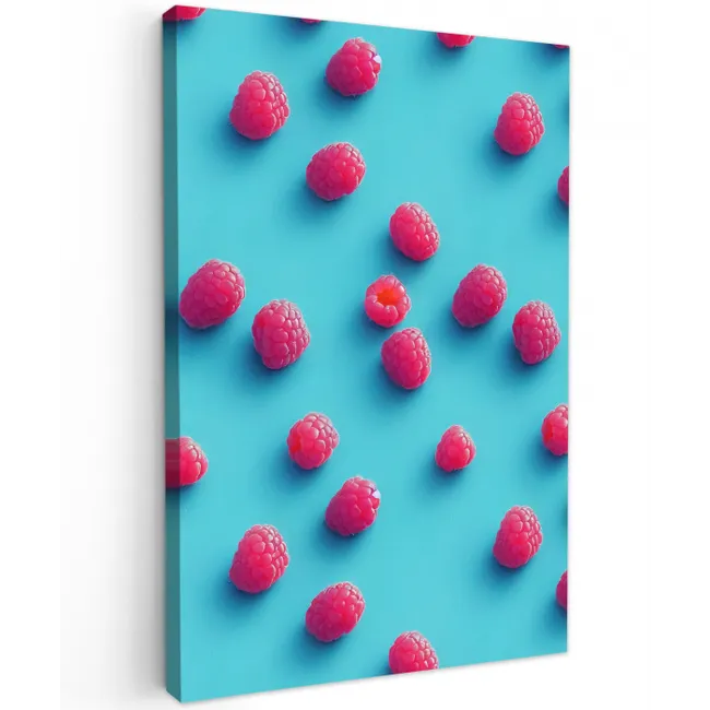 Blauw - Frambozen - Roze Tuinposter op houten frame 2 cm dik klein 841 -3d