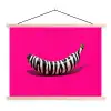 Banaan - Zebraprint - Roze textielposter latten blank klein -3d