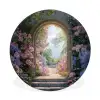 Doorkijk - Rozen - Vintage - Bloemen Wandcirkel aluminium klein -3d
