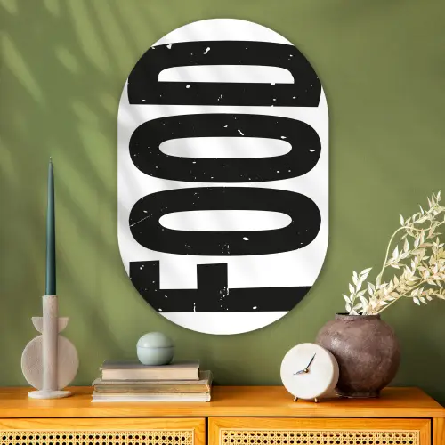 Food - Zwart - Wit - Decoratie Wandcirkel Ovaal Glas middel -sfeer2