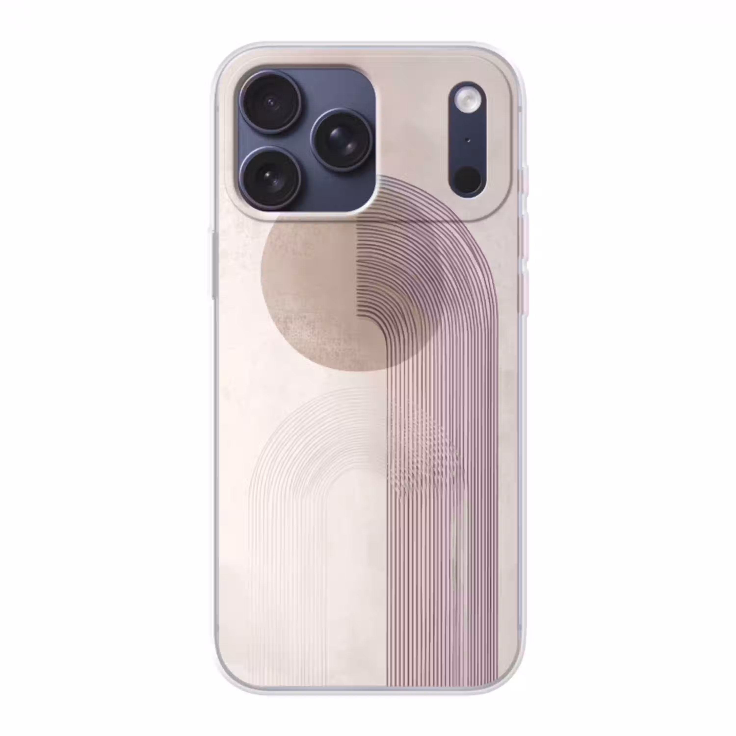 Minimalistisch - Cirkel - Lichtgrijs Telefoonhoesje iPhone 17 Pro Max klein -3d