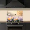Viooltjes - bij - Zonlicht keuken achterwand spatscherm klein -sfeer1