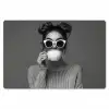 Vrouw - Koffie - Zwart - Wit Placemat vinyl groot -zzsfeer1_Kitchenyeah-website