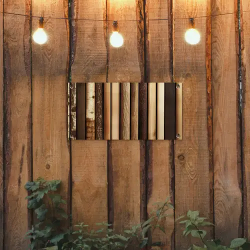 Hout - Planken - Natuurlijk tuinposter los doek klein -sfeer1