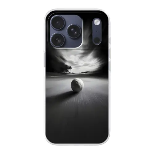 Golfbal - Wazig - Zwart Telefoonhoesje iPhone 17 Pro klein -3d