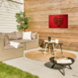 Pepers - Rood - Hart Tuinposter op houten frame 2 cm dik klein -sfeer2