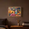 Vlinder - Dier - Kleurrijk - Bloemen - Natuur Light Box met batterij (Wandlamp) middel -sfeer4