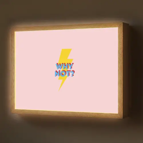 Why not - Bliksem - Roze Light Box met batterij (Wandlamp) middel -z3d_website