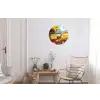 Schaap - Weide - Bloemen Wandcirkel aluminium klein -woonkamer