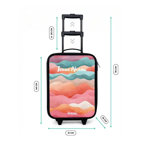 Abstracte golven Kinderkoffer - Zwart klein -productfoto_formaten