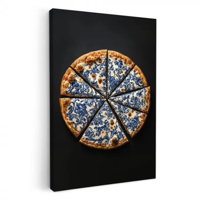 Pizza - Eten - Delftsblauw KitchenYeah - Keuken - Canvas klein -3d