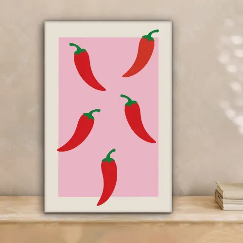 Pepers - Rood - Illustratie canvas 2cm klein -sfeer1
