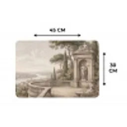 Terras - Stad - Uitzicht - Rivier Placemat vinyl groot -specs