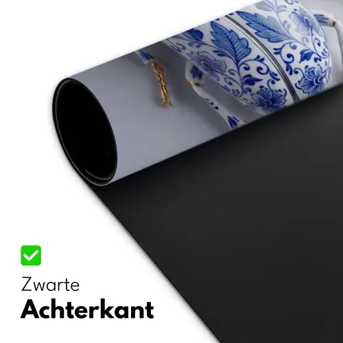 Kever - Delfts  - Blauw - Goud Muismat XXL klein -sfeer2