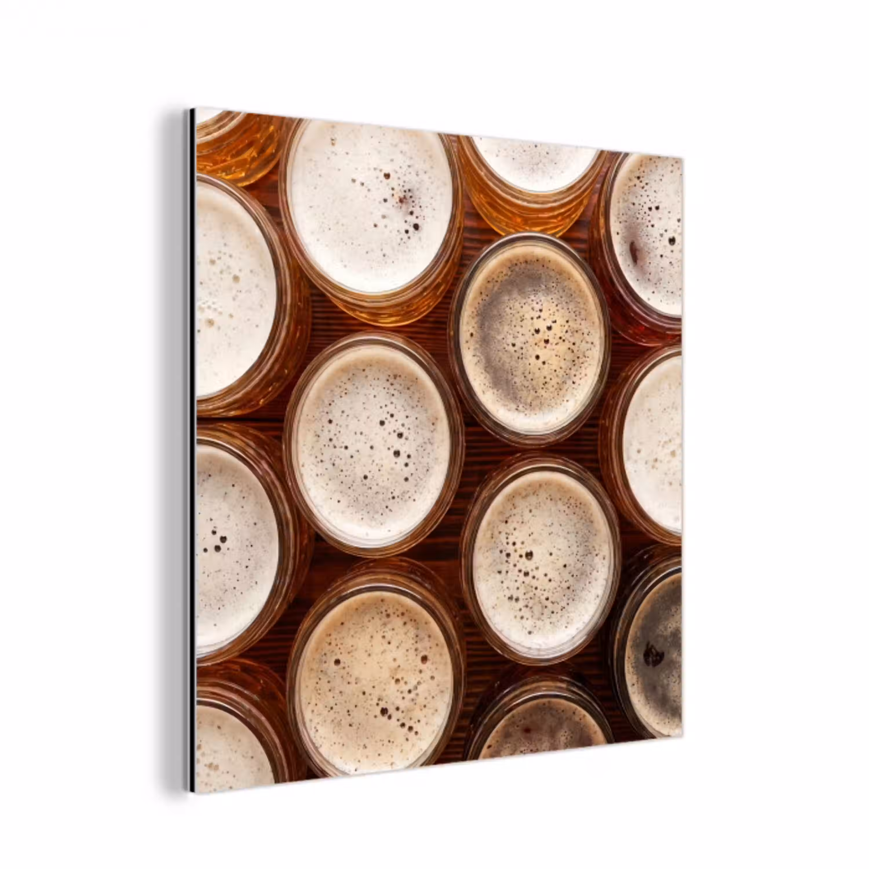 Eten - Glazen - Drank - Patroon - Bruin aluminium wit klein -3d