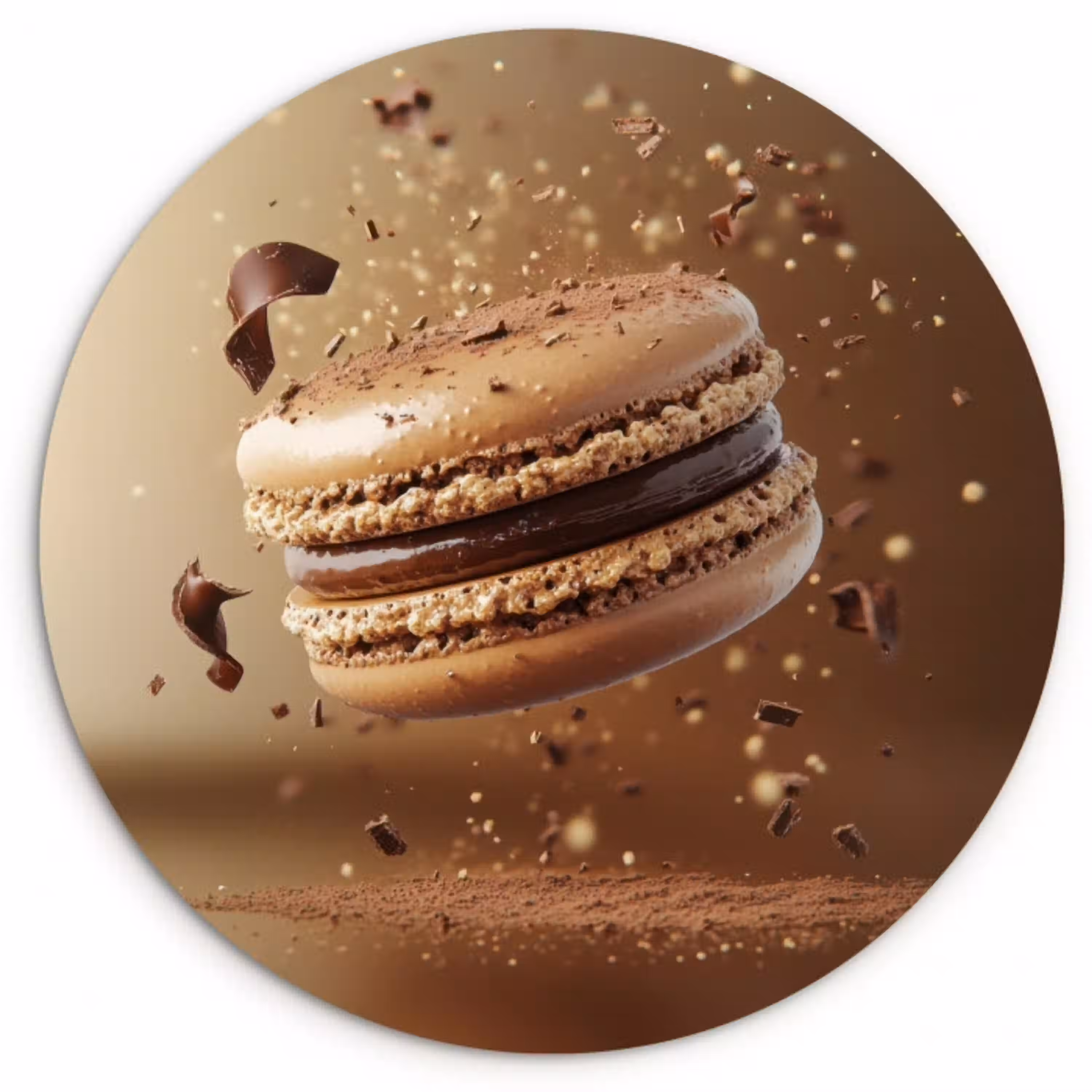 Chocolade - Macarons - Eten - Snoep Wandcirkel plexiglas klein -3d