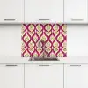 Retro - Floraal - Paars keuken achterwand 2 middel 865 -3d