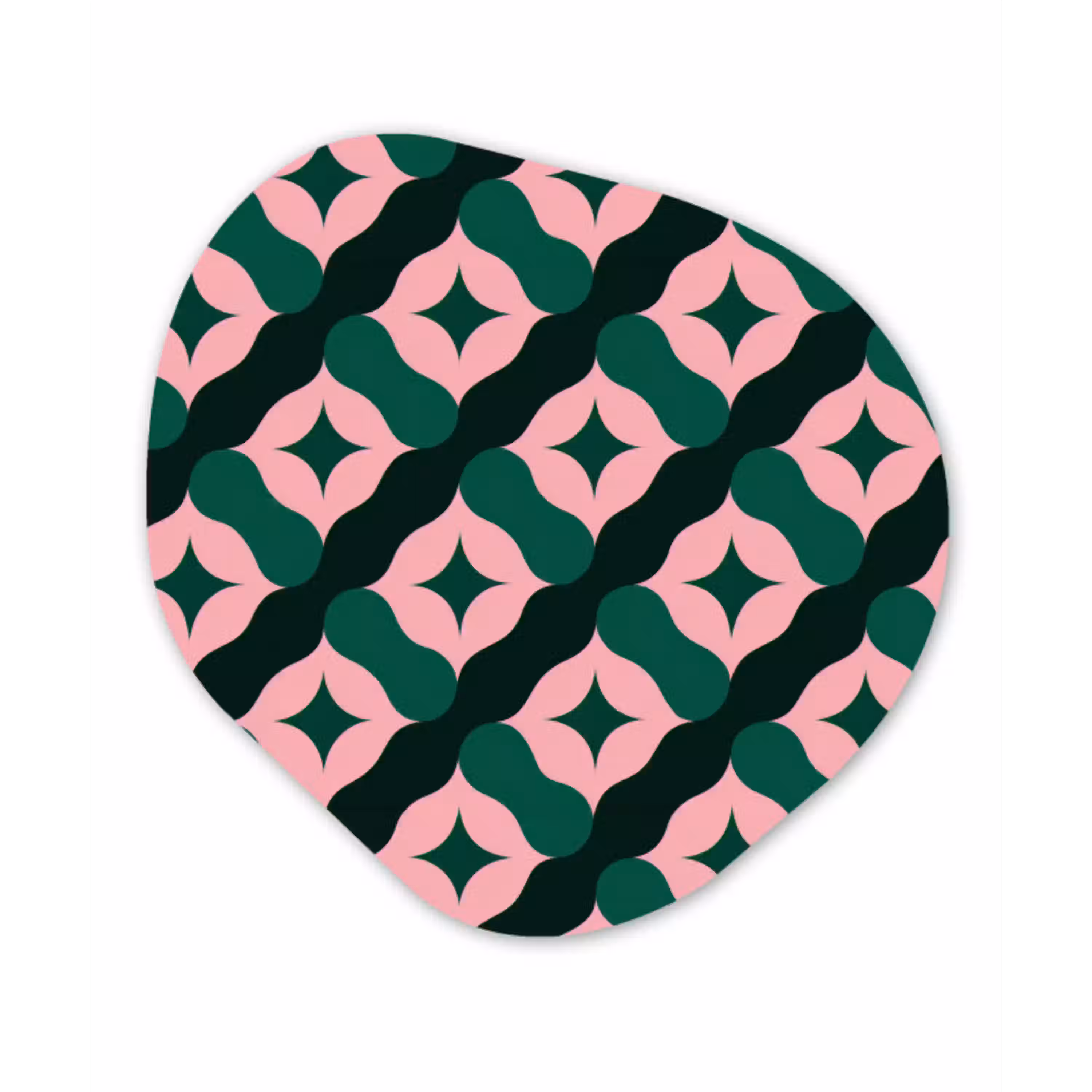 Groen - Roze - Retro - Sterren Wandcirkel Organisch Forex 3mm klein 629 -3d