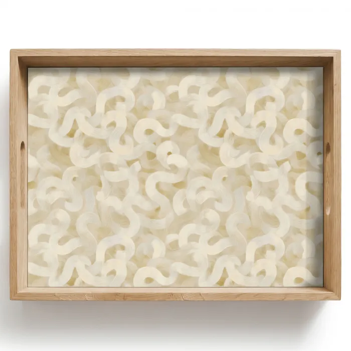 Abstract - Lijnen - Beige Dienblad Rechthoek middel 911 -z3d_shopping