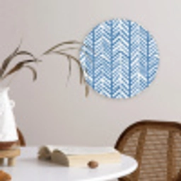 Patroon - Streep - Blauw Wandcirkel kunststof plaat 5mm dik klein 188 -sfeer4