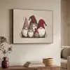 Kabouters - Kerst - Sneeuw - Puntmutsen Textielframe zwart klein -sfeer3
