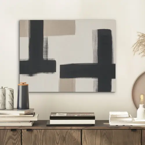 Zwart - Abstract - Japandi PET vilt klein -sfeer1
