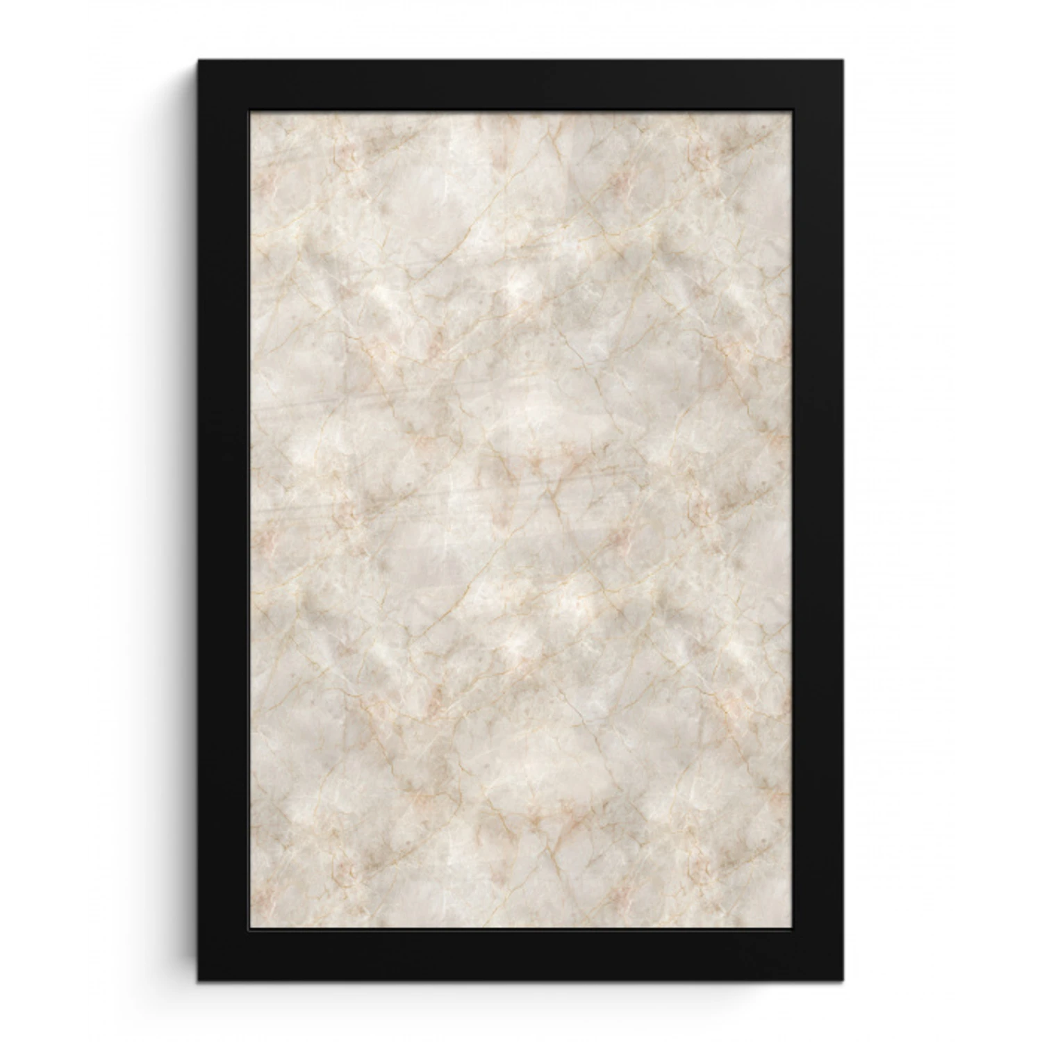 Lichtbeige - Goudbruine Nerven - Marmer fotolijst zwart zonder passe partout klein 224 -3d