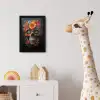 Bloemen - Kleurrijk - Schedel fotolijst zwart zonder passe partout klein -usfeer4_kinderkamer