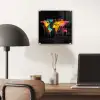 Wereldkaart - Verf - Kleurrijk - Graffiti - Wereld plexiglas 5mm klein -sfeer6