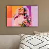 Portret - Vrouw - Abstract - Bloemen canvas 2cm klein -sfeer3