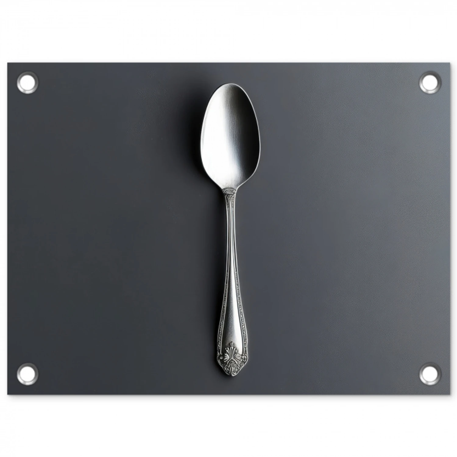 Zilver - Metaal - Lepel tuinposter los doek klein -3d