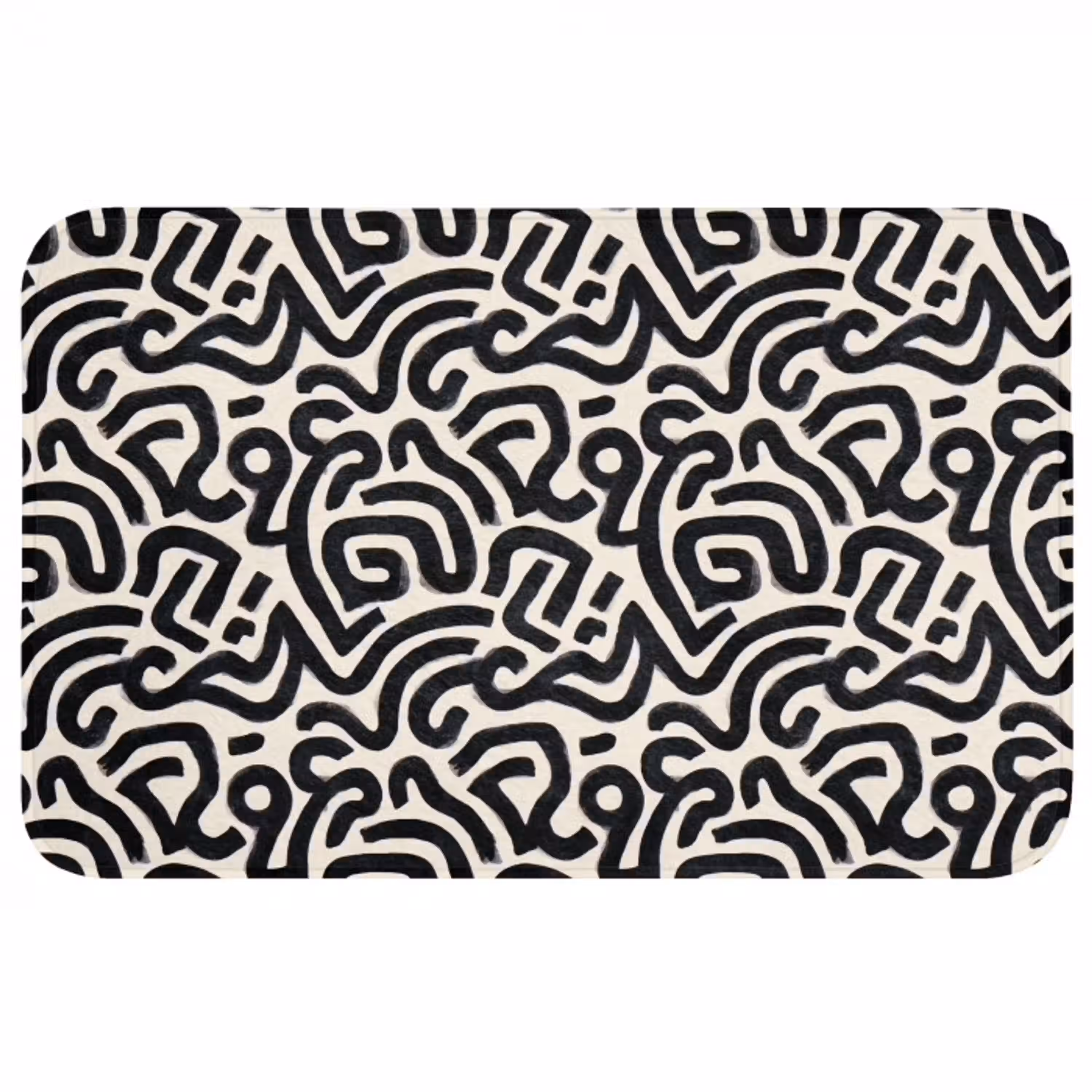 Modern - Abstract - Zwart WCmat middel 1009 -3d