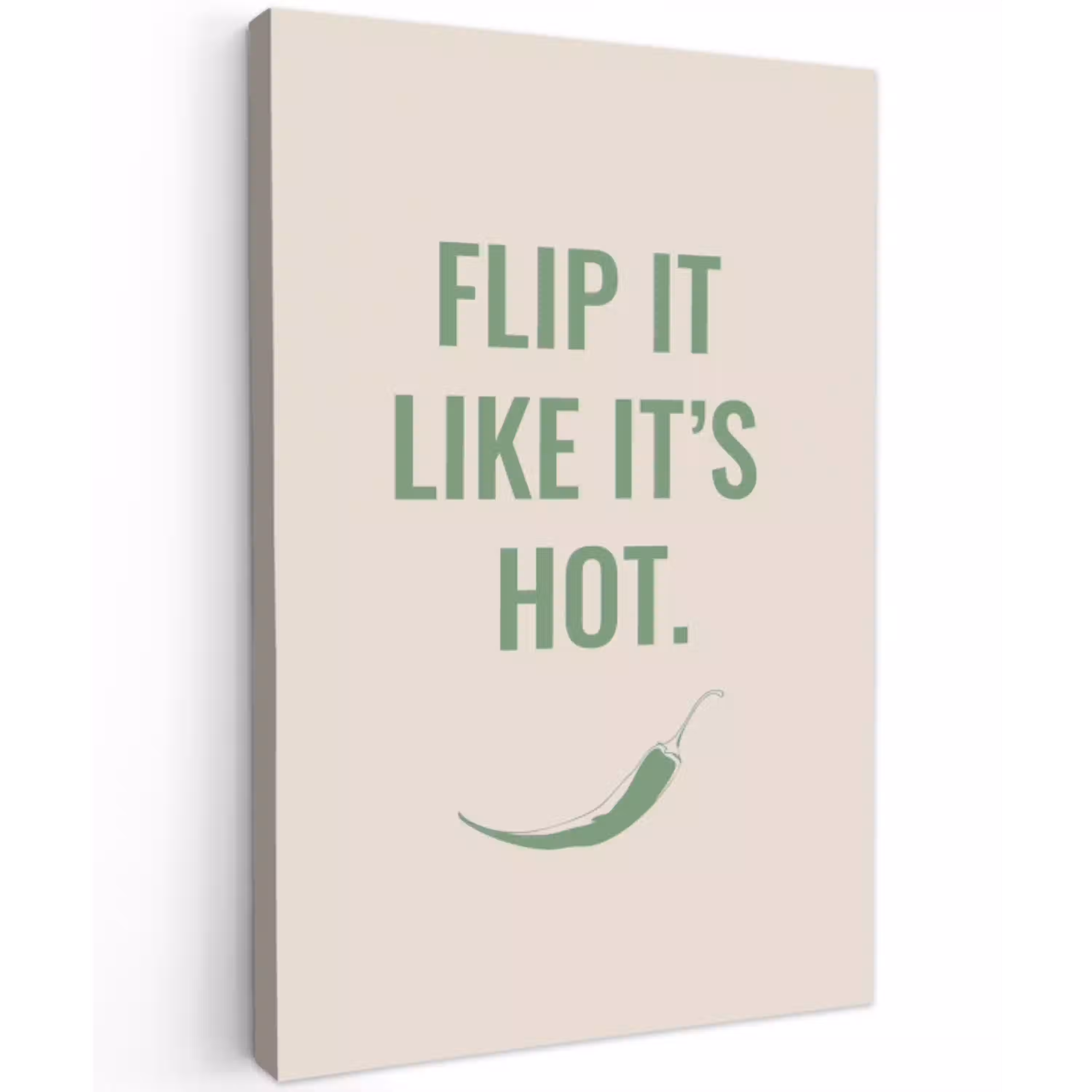 Groen - Quote - Zomer - Chilipeper canvas 2cm klein -z3d